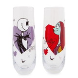 Silver Buffalo SVB-NB1668GK-C Disney The Nightmare Before Christmas Jack and Sally Fluted Glassware | Set of 2