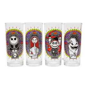 Silver Buffalo SVB-NB263461-C Disney The Nightmare Before Christmas Day of the Dead Tumbler Glasses | Set of 4