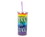 Silver Buffalo SVB-NL14638FG-C Love is Love Rainbow Carnival Cup With Glitter Lid And Straw, Holds 20 Ounces