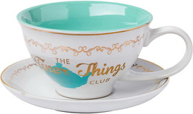 Silver Buffalo SVB-OFC5513NV-C The Office Finer Things Club 12 Ounce Ceramic Teacup and Saucer