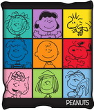Silver Buffalo SVB-PEA42825-C Peanuts Multicolor Character Grid 45 X 60 Inch Fleece Throw Blanket