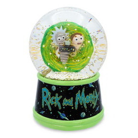 Silver Buffalo SVB-RM1507J9-C Rick and Morty Portal Light-Up Collectible Snow Globe | 6 Inches Tall