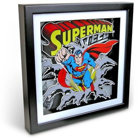 Silver Buffalo DC Comics Superman Flying 15 x 15 Inch Wood Shadow Box Wall Art