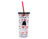 Silver Buffalo SVB-SW13128F-C Star Wars Darth Vader Bah Humbug Carnival Cup with Lid and Straw | 20 Ounces