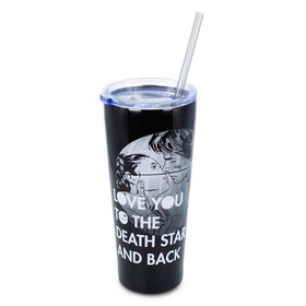 Silver Buffalo SVB-SW13639V-C Star Wars "Love You to the Death Star" Stainless Steel Tumbler | Holds 22 Ounces
