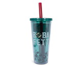Silver Buffalo SVB-SW1456LB-C Star Wars Boba Fett Plastic Carnival Cup with Lid and Straw | 24 Ounces