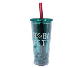Silver Buffalo SVB-SW1456LB-C Star Wars Boba Fett Plastic Carnival Cup with Lid and Straw | 24 Ounces