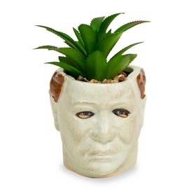 Silver Buffalo SVB-UHW303EH-C Halloween Michael Myers 3-Inch Ceramic Mini Planter With Artificial Succulent