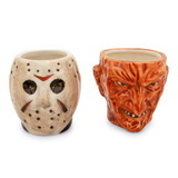 Silver Buffalo SVB-WBH365EM-C Freddy vs. Jason Faces 4-Ounce Sculpted Ceramic Mini Mugs | Set of 2