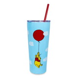 Silver Buffalo SVB-WTP3059V-C Winnie the Pooh Balloon Stainless Steel Tumbler With Straw | Holds 22 Ounces