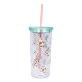 Silver Buffalo SVB-WTP6198F-C Disney Winnie the Pooh Character Toss Acrylic Carnival Cup with Lid and Straw