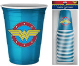 Silver Buffalo SVB-WW11027E-C DC Comics Wonder Woman Logo 18oz Disposable Plastic Party Cups 20 Pack
