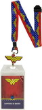 Silver Buffalo SVB-WW11295B-C DC Wonder Woman Wrap-Around Logo Lanyard with Badge Holder and Charm