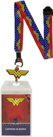 Silver Buffalo SVB-WW11295B-C DC Wonder Woman Wrap-Around Logo Lanyard with Badge Holder and Charm