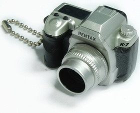 Takara Pentax Capsule Mini Camera Keychain K-7 Limited Silver Camera