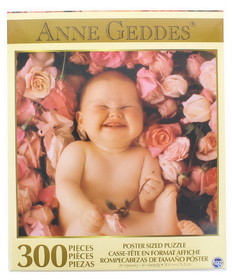 Anne Gedes Baby With Pink Roses 300 Piece Poster Sized Jigsaw Puzzle
