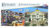 Set of 2 Keepsakes 500 Piece Jigsaw Puzzles, Mexico City / Barranquilla
