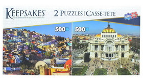 Set of 2 Keepsakes 500 Piece Jigsaw Puzzles, Mexico City / Barranquilla