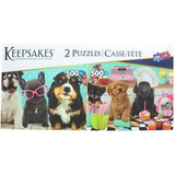 Set of 2 Keepsakes 500 Piece Jigsaw Puzzles Dogs Having Fun