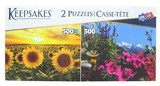 Set of 2 Keepsakes 500 Piece Jigsaw Puzzles Wildflowers