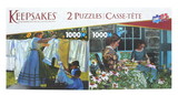 Set of 2 Keepsakes 1000 Piece Jigsaw Puzzles Wash Day / Snapping Beans