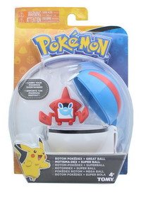 Pokemon Clip and Carry Poke Ball, 2 Inch Rotom and Great Ball