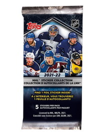 Topps TPS-FGC004471-C 2021-22 Topps NHL Sticker Collection Pack | 4 Stickers and 1 Foil Sticker