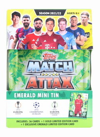 Topps TPS-FGC004622_EMD-C 2021/22 Topps UEFA Champions League Attax Mini Tin | 36 Cards + Emerald