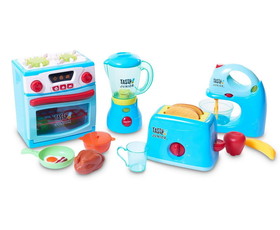 Tasty Junior TSJ-RP8011-TS-C Tasty Junior 4-In-1 Mini Chef Electronic Toy Kitchen Set