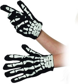 Underwraps Skeleton Child Costume Gloves One Size