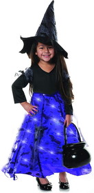 Underwraps Little Girls Purple Witch Light Up Costume Dress w/ Hat