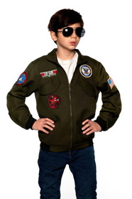 Underwraps Navy Top Gun Pilot Jacket Child Costume