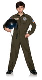 Underwraps Navy Top Gun Pilot Jumpsuit Child Costume