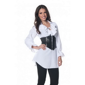 Underwraps Pirate Adult Costume White Laced-Front Blouse