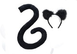 Underwraps UDW-28450-C Black Cat Tail & Ears Adult Costume Set
