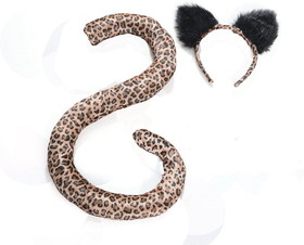 Underwraps UDW-28451-C Leopard Cat Tail & Ears Adult Costume Set