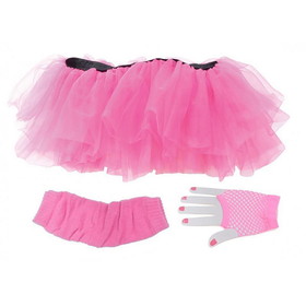 Underwraps UDW-28781OS-C Tutu Set Neon Pink Adult Costume OS