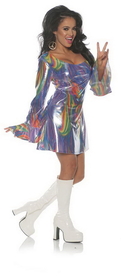 Underwraps Shakin' Disco Diva Mini Dress Adult Costume, Small