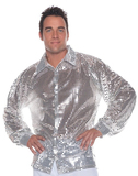 Underwraps UDW-29182STD Silver Sequin 60's 70's Disco Dance Shirt Costume Adult