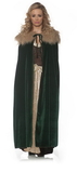 Underwraps Women's Panne Renaissance Costume Cape w/ Faux Fur Trim - Green