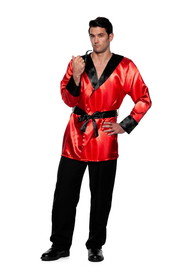 Underwraps Red Satin Smoking Jacket Adult Costume