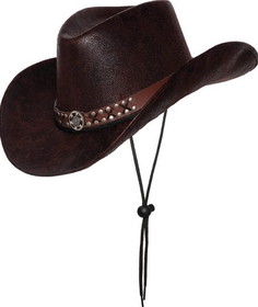 Underwraps UDW-30569OS-C Dark Brown Silver Stud Cowboy Hat Adult Costume Accessory