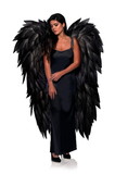 Underwraps UDW-30679OS-C Black Full Length Angel Wings Adult Costume Accessory