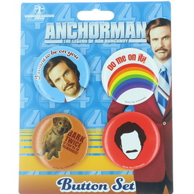 Se7en20 Anchorman: The Legend of Ron Burgundy 4-Piece Button Set "I Want To Be On You"
