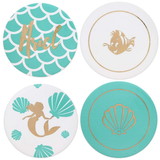 Seven20 UGT-DY11134-C Disney The Little Mermaid 4 Piece Ceramic Coaster Set