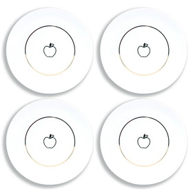 Seven20 Disney Snow White Apple 4 Piece Porcelain Dinner Plate Set