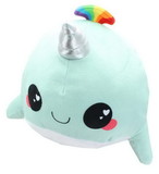 Se7en20 Glitter Galaxy 12-Inch Rainbow Spout Blue Narwhal Collectible Plush