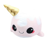 Se7en20 Glitter Galaxy 12-Inch Ice Cream Cone Horn Pink Narwhal Collectible Plush