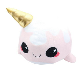 Se7en20 Glitter Galaxy 12-Inch Ice Cream Cone Horn Pink Narwhal Collectible Plush