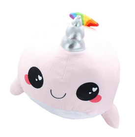 Se7en20 Glitter Galaxy 6-Inch Rainbow Spout Pink Narwhal Collectible Plush